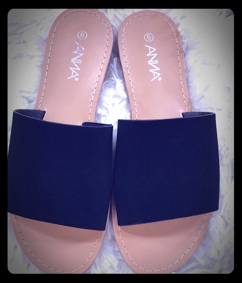 Anna Shoes - Anna NWT Wide Band Slip On Sandal 7.5